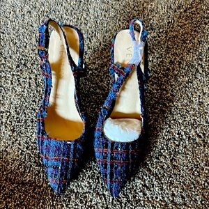 Elegant Women's Tweed Slingback Heels